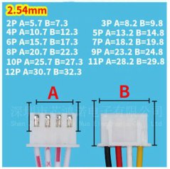 XH2.54 Connector Cable - 30 cm (2P, 3P, 4P, 5P, 6P, 7P, 8P, 10P PINs)