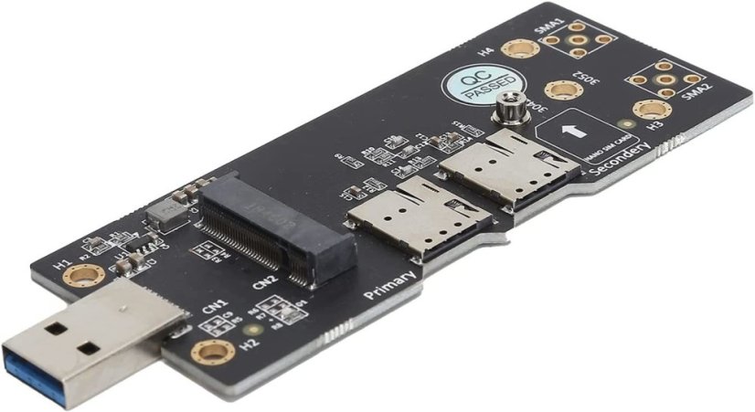 Adaptér M.2 NGFF Key B na USB 3.0 s 6pinovým slotem pro 2 SIM karty