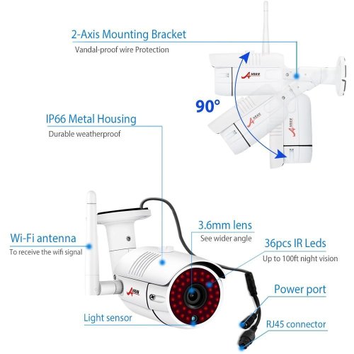 K9608W-4CH 4kanálový IP 3MP WiFi kamerový set