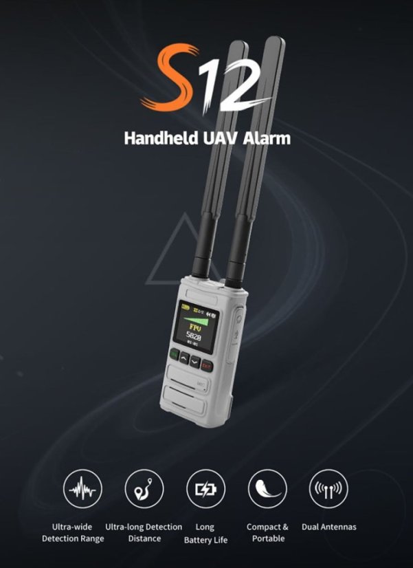 Skydroid S12 ruční detektor dronů s alarmem