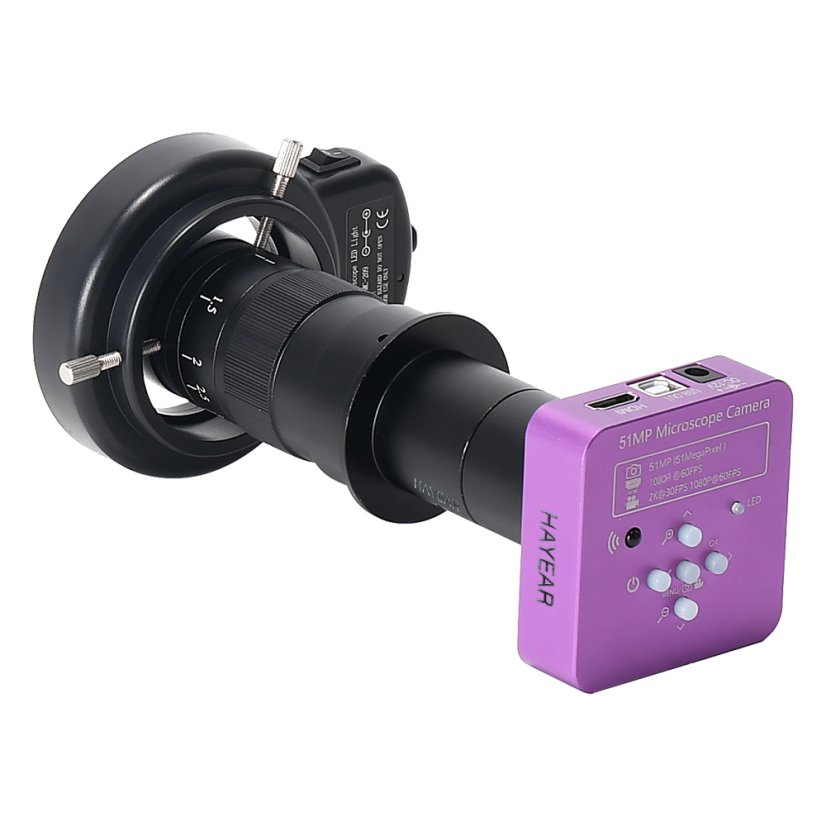 HY-5130 průmyslový mikroskop 10x-130x 51MP s LED osvětlením