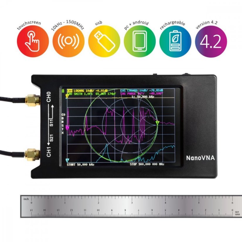 NanoVNA-H4: Přenosný vektorový síťový analyzátor 10kHz-1500MHz