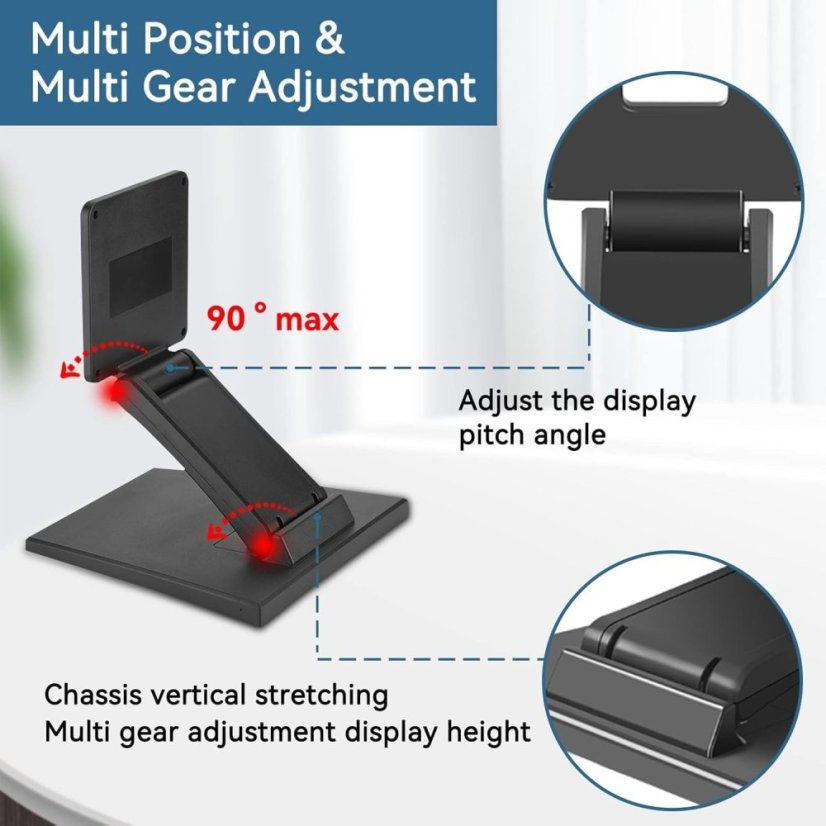 Adjustable Foldable Monitor Stand 10-24″ VESA 75×75 / 100×100