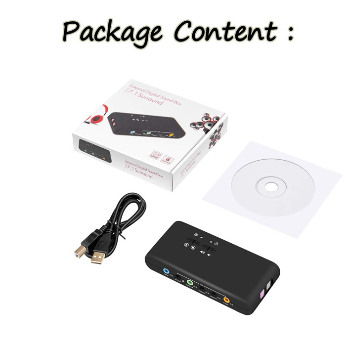 YEY 7.1 USB externí zvuková karta s 8CH DAC a 2CH ADC