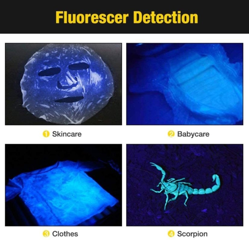 SV021 21 UV LED svítilna 2W - Účinná UV baterka s 21 LED diodami