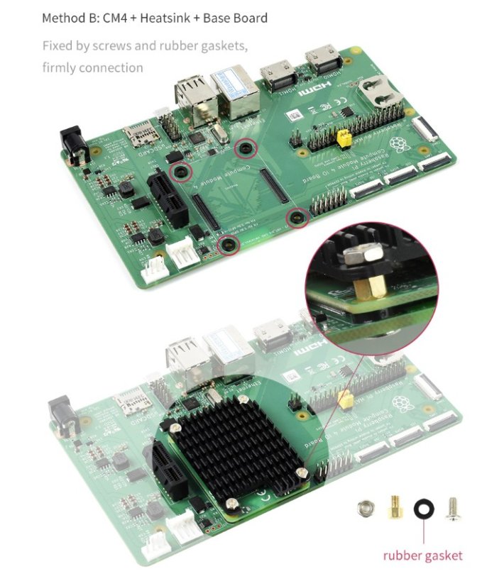 CM4-HEATSINK - hliníkový chladič pro Raspberry Pi Compute Module 4 CM4