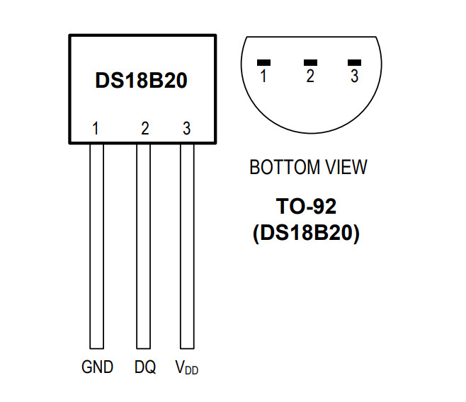 DS18B20+PAR TO-92 1-wire teplotní čidlo