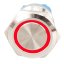 LED tlačítkový spínač 12-24V, 3A, 16mm, IP66 - vodotěsný