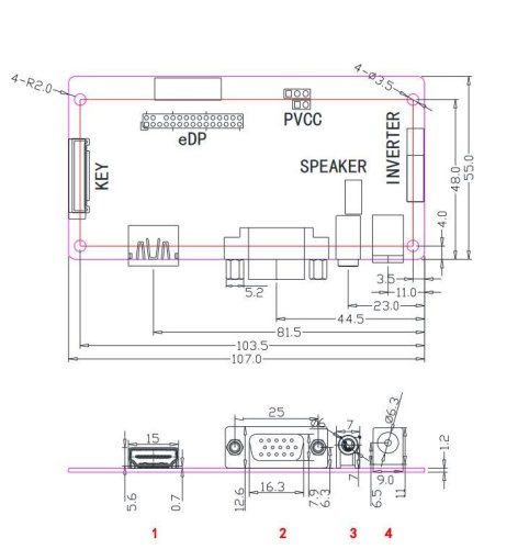 M.RT2556.51 Univerzální eDP TFT Ovládací Deska s Audio Vstupem