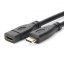 USB Type-C Cable 2m - Black, Male/Female