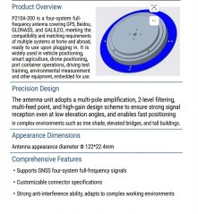 P-210A celopásmová RTK GNSS anténa