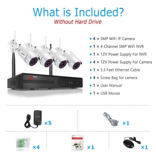 AR-W360-T2M 4kanálový IP 2MP WiFi kamerový set