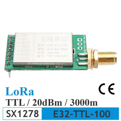 E32-TTL-100 SX1278 20dBm TTL 3km LoRa - UART modul - Pracovní frekvence: 868/900MHz