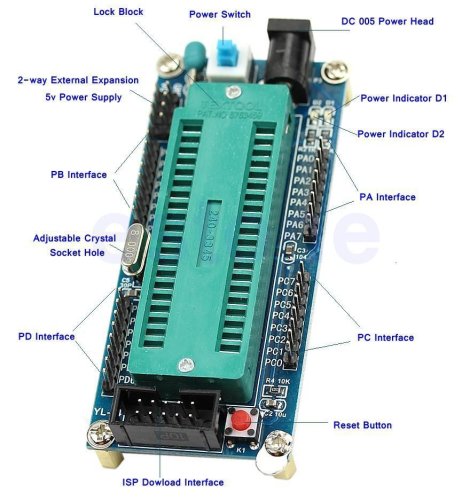 Minimální vývojová deska AVR MCU s 40kolíkovým konektorem