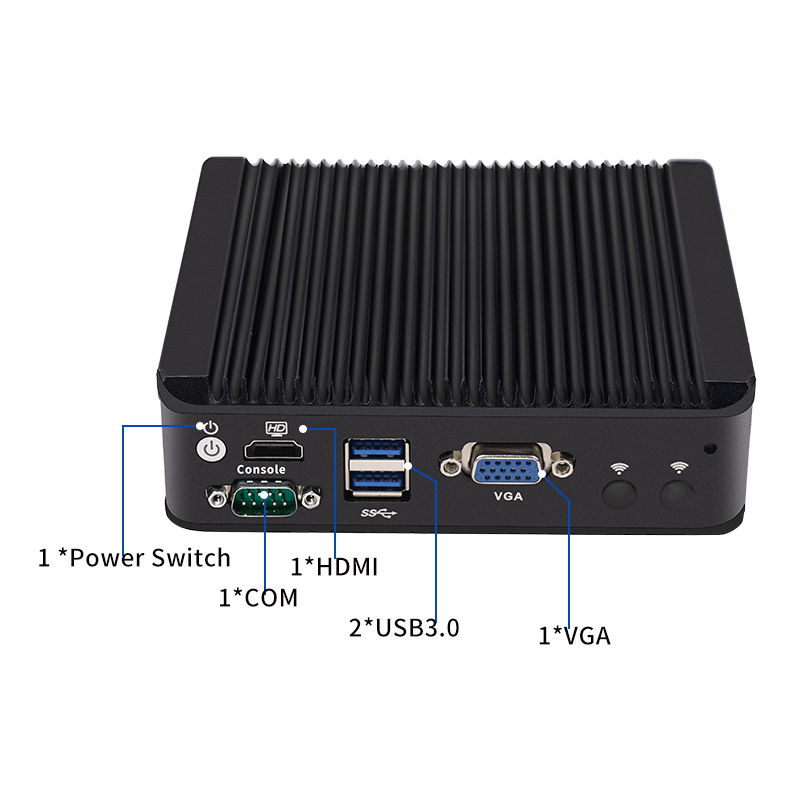 N25 Mini PC s Intel Celeron J4125 a 4 LAN porty, bezventilátorový barebone