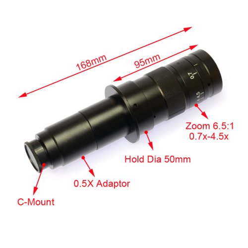 HY-1135 průmyslový mikroskop 10x-180x 48 MP s LED osvětlením