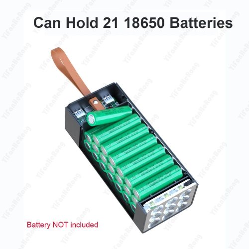 D21-PD Powerbank pro 21x 18650 baterií s 9 LED