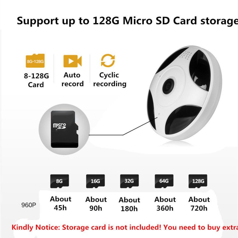 RGB-VR3-X20 1080P 2MP HD 360° WiFi IP P2P Indoor Camera