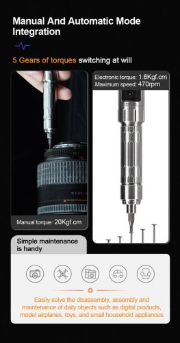 Inteligentní elektrický šroubovák MINIWARE ES15s s řízením pohybu