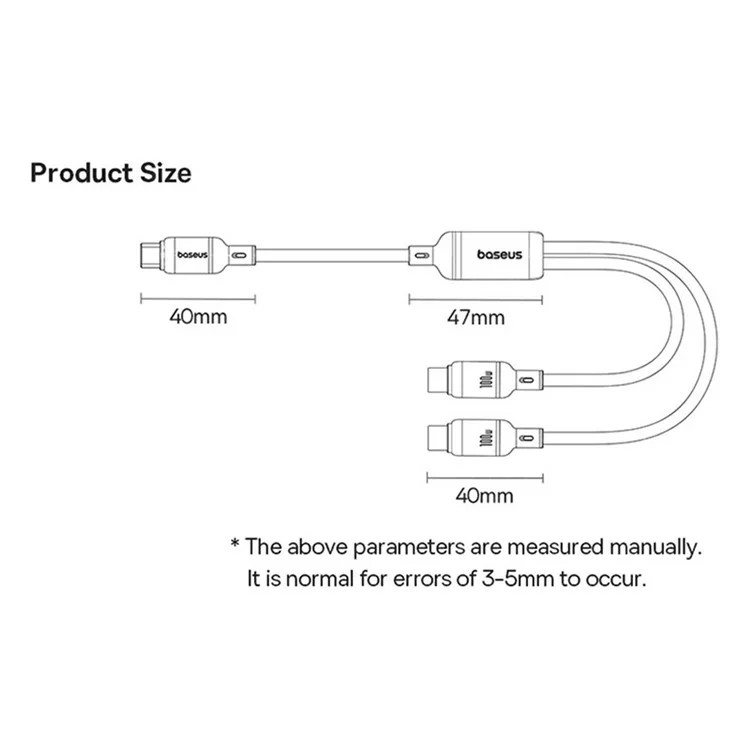 Kabel USB-C (M) - 2x USB-C (M) 1.5 m, rozbočovací
