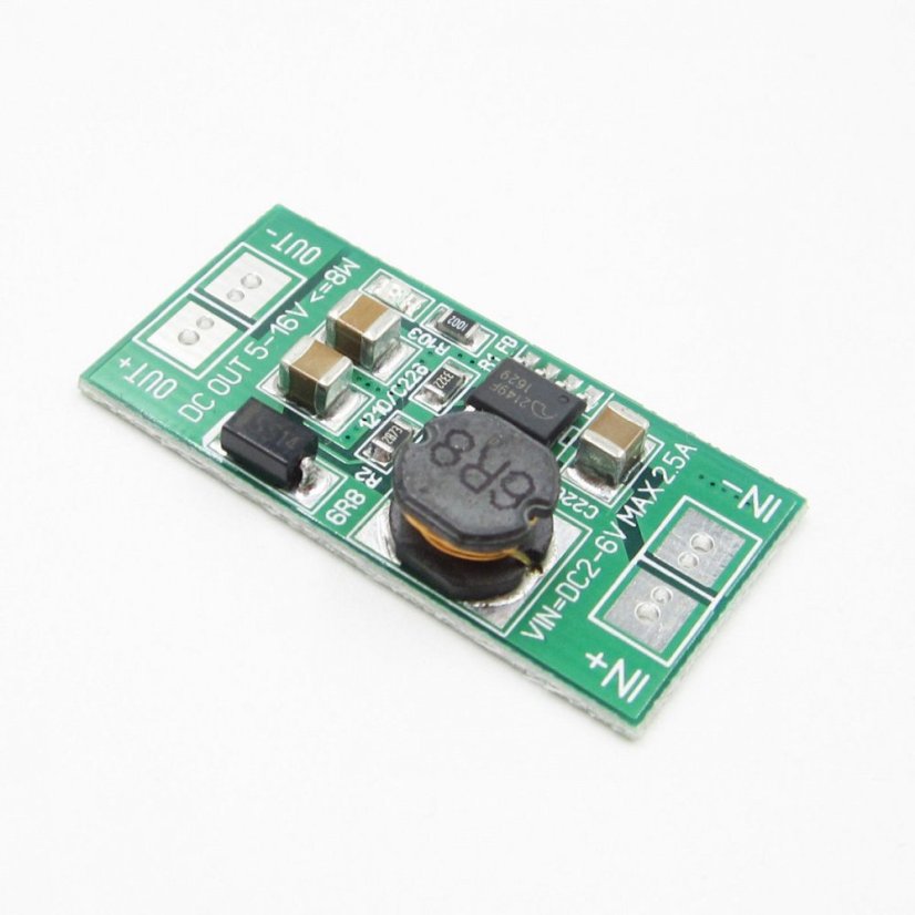 Miniaturní step-up měnič 2V-6.5V na 9V - 8W