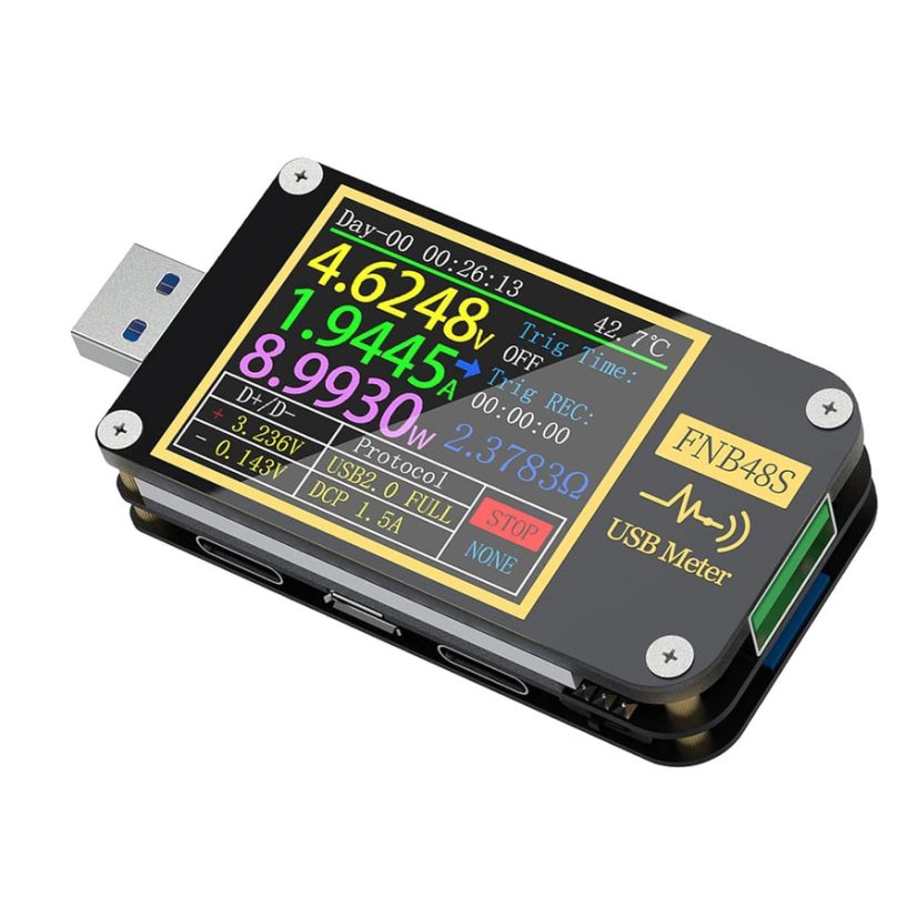 FNB48S USB tester –  napětí, proud, PD/QC Trigger