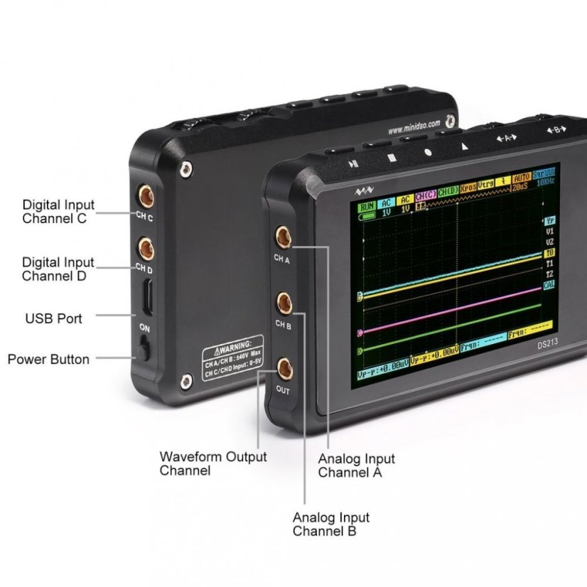 DS213 4-Channel Mini Pocket Digital Oscilloscope