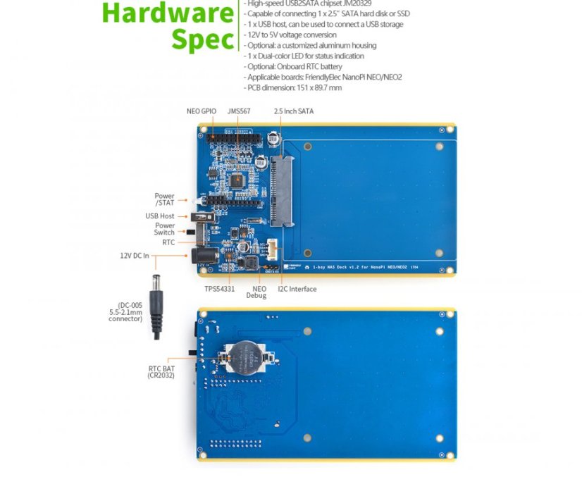 NanoPi 1-bay NAS Dock