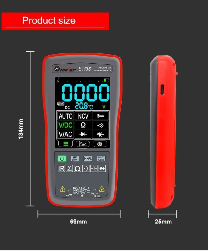 TOOLTOP ET13S 2v1 termokamera a multimetr