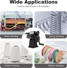 Manual Coil Winder Hand Crank Machine with Counter 0-99999