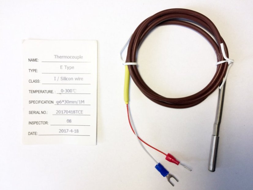 E-Type Thermocouple Temperature Sensor with Silicone Cable