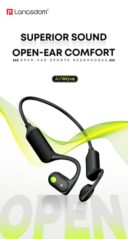 AirWave BE10 otevřená sluchátka pro sport - Barva: Bílá