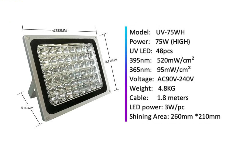 365nm UV LED Lampa na Vytvrzování