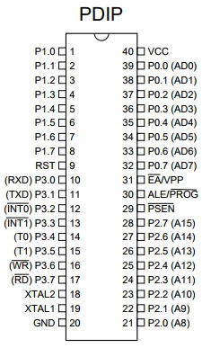 AT89C52-24PC DIP40 8051 Mikroprocesor
