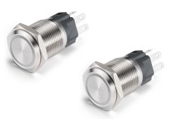 LED Tlačítkový spínač 12V, 20A, 22mm, IP67 - Bez symbolu