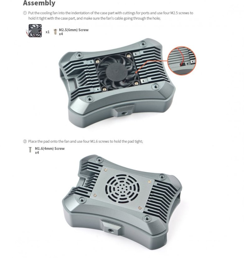 Kovové pouzdro pro NanoPi M4 s ventilátorem