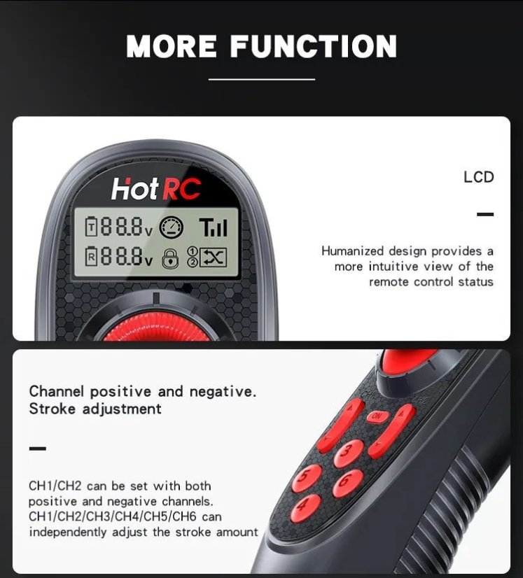 HotRC DS-600 6-channel transmitter 2.4GHz FHSS