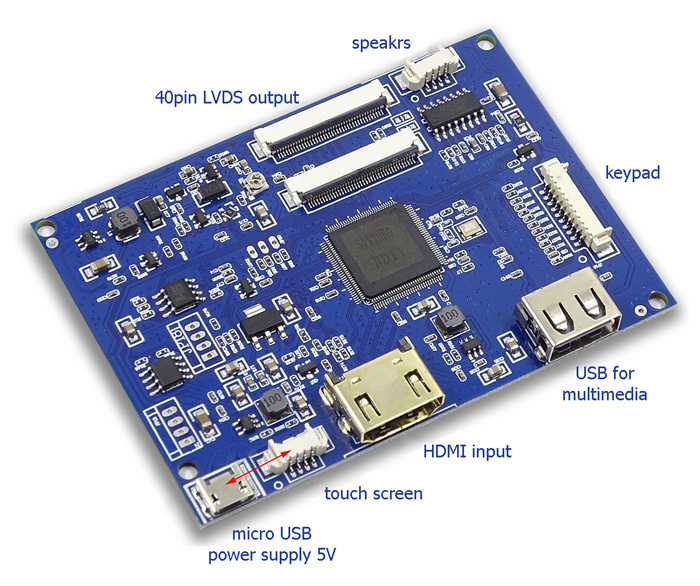 HDMI ovládací deska PCB800826 pro LVDS displeje