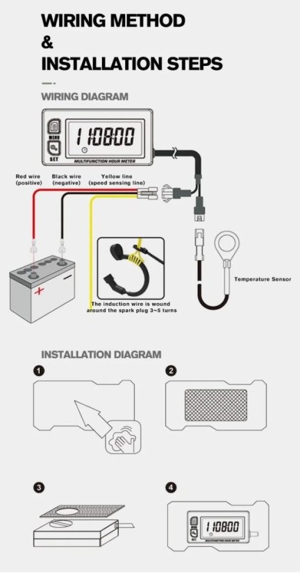 Multifunkční měřič otáček a hodin RL-HM028A
