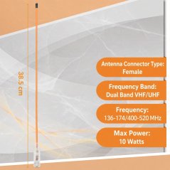 Flexible Antenna 38.5cm VHF/UHF for Walkie-Talkies, , SMA-F