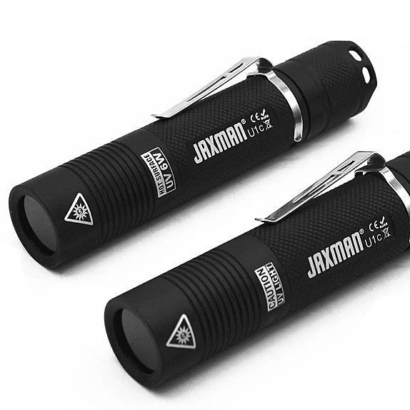 JAXMAN U1c 365nm UV LED Flashlight with ZWB2 Filter