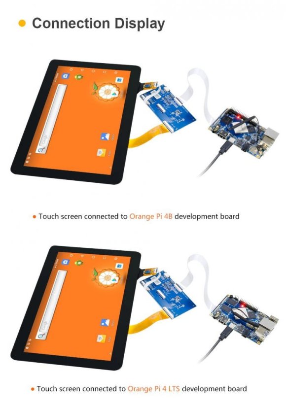 10.1" dotykový displej pro Orange Pi4 /PI4 Lts/PI4B