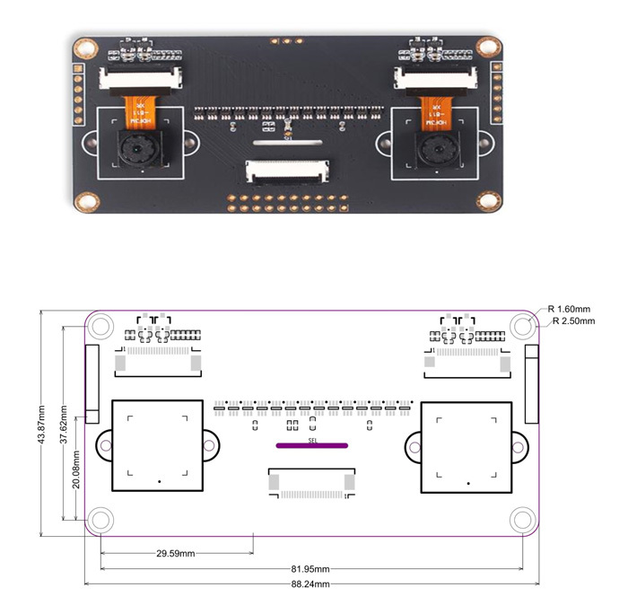 Sipeed MAIX binokulární kamera pro Dock/Go/Bit s OV2640