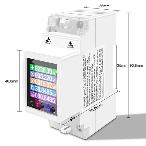 AT2P Tuya WIFI Chytrý Vypínač a Měřič Energie AC 220V 100A