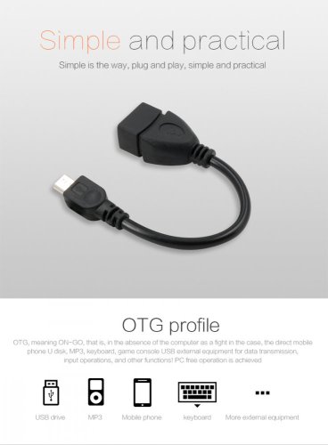 USB-OTG kabel s A-micro USB adaptérem