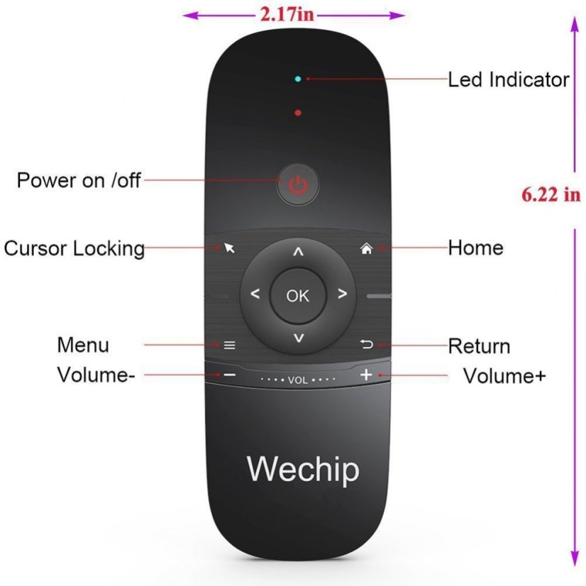 W1 Air Mouse - Universal Remote Control with Keyboard 2.4GHz USB