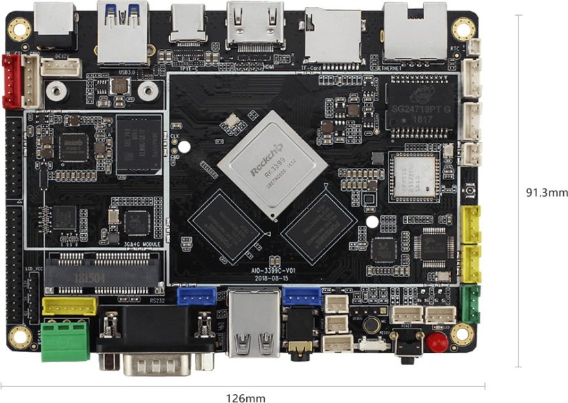 AIO-3399C Quad-Core High Performance Board - Memory: 4GB/32GB