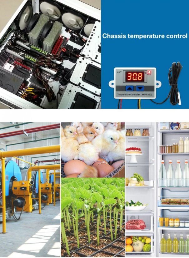 Elektronický termostat XH-W3001 -50 až 110°C pro topení a chlazení