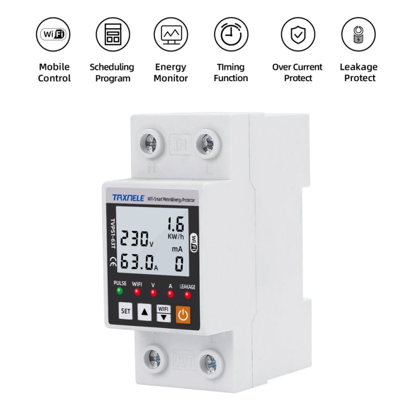 Smart Surge and Under-voltage Protection TVPS1-63T with WiFi
