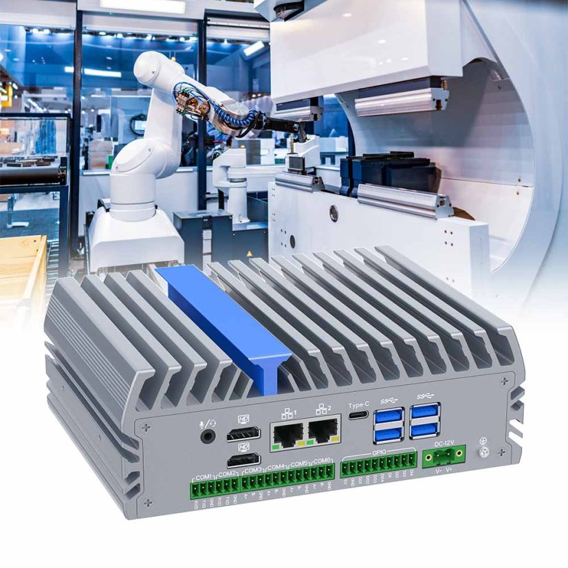 IEXP-322 Industrial PC, Intel N100, DDR5, 2× 2.5G LAN, 6× COM